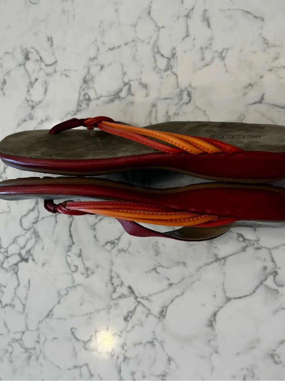 Keen Red Orange Strappy Thong Flip‎ Flop Sandals Shoes Size 8